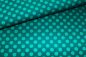 Preview: Designerbaumwollstoff Dots teal (10 cm)